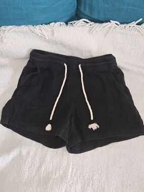 Old Navy Black Linen-Blend Drawstring Athletic Shorts